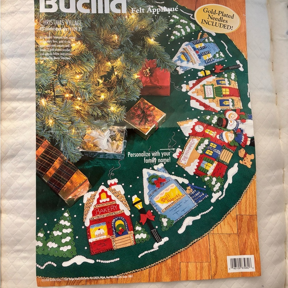Bucilla Christmas Village Felt Appliqué Tree Skirt kit